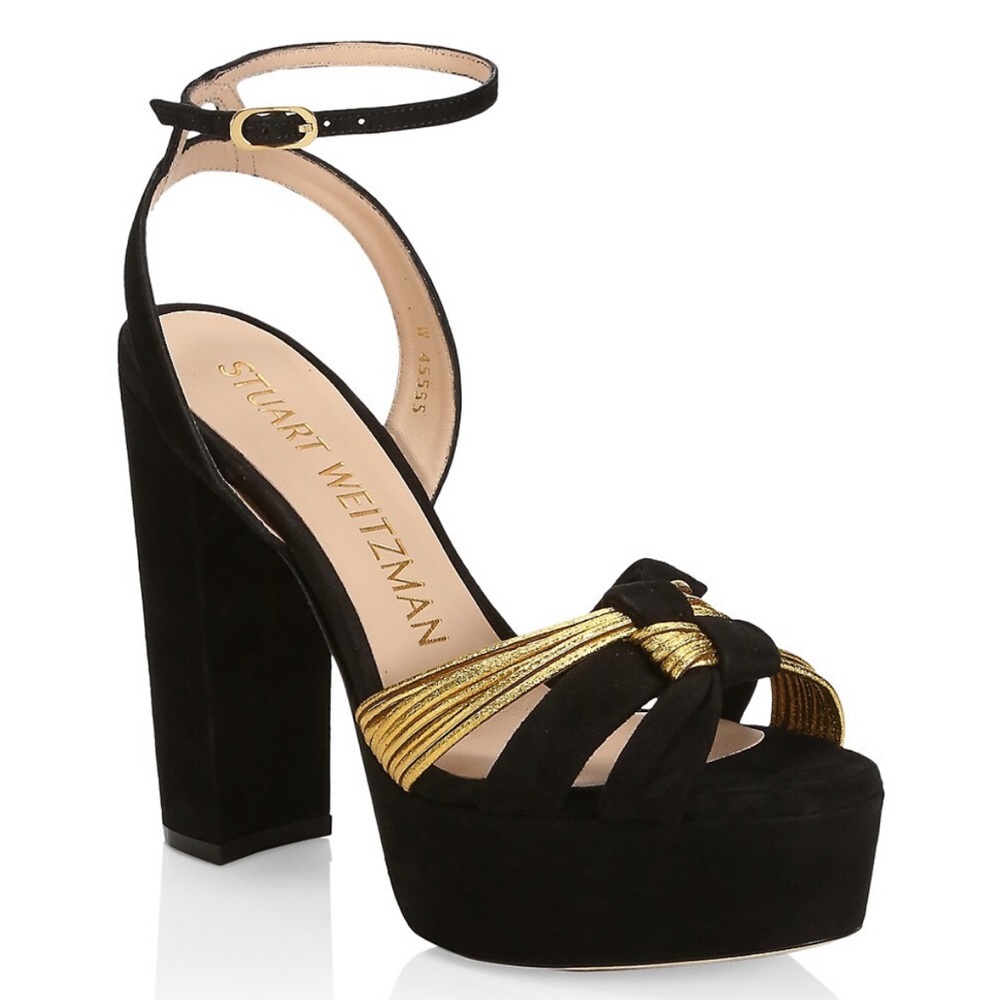 Stuart Weizman platform heels black\gold size 37 1/2